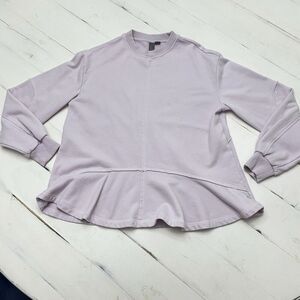 Sweaty Betty Women's Small Cotton Blend Lavender Revive Ruffle Hem Sweatshirt
